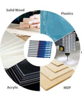 HQMaster 10-pack 1/8 in shank CNC router bits, tungsten carbide, single flute, 2 mm cutting dia, center view