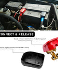 Pro Grade Performance Quick Release Top Post Battery Terminal Clamps With Weatherproof Boots and Heavy Duty Pure Copper design shown installed on battery.