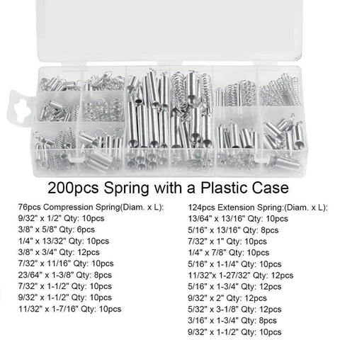 Check Out This Awesome 200 Piece Spring Kit With 20 Solid Sizes For All Your Gadget Fixes And Diy Projects Featuring Easy Storage Box That Lets You Grab The Right Compression Or Extension Springs Fast. 200pcs springs in plastic case