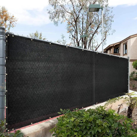 Ninety Percent Shade Cloth For Garden And Patio, 10x10 Ft Outdoor Shade Fabric Tarp With Grommets installed on outdoor fence