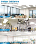 Premium 2 Pack Led Ceiling Panels 2x4 Flush Mount Light Fixtures With Triple CCT Adjustable Color Temperature And Smooth Zero To Ten Dimming in office, gym, and school settings.