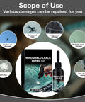 Upgraded Windshield Crack Repair Kit With Nano Glass Repair Liquid For Cars and All Surfaces Easy Five Minute Fix details and uses