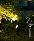 Low Voltage Landscape Spotlight Kit With 20W Halogen Bulbs 12V AC illuminating garden with weatherproof black finish and dimensions
