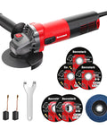Beast Pro Grade 7.5 Amp Angle Grinder 4 1/2 Inch, 12000 RPM, with discs and auxiliary handle, ideal for metalwork cutting and polishing