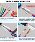 Pro Grade Drill Wire Twister Tool With 6MM Hex Shank for wire twisting and stripping, shown in step-by-step use process
