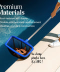 Heavy Duty Pool Skimmer Net With Deep Mesh For Efficient Leaf Cleanup In Pools And Ponds, Sturdy PP Frame, fine debris rake net