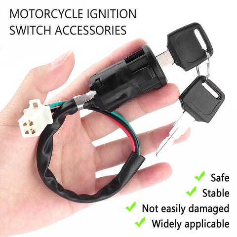 Four Pin Ignition Switch With Key For 50cc To 250cc Motorcycles Scooters ATVs Pocket Bikes And Dirt Bikes Easy Start