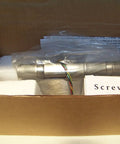 Concealed 4 Wire Electric Thru-Wire Door Hinge, 4-1/2 By 4-1/2 Inch, Satin Chrome in packaging with screws visible