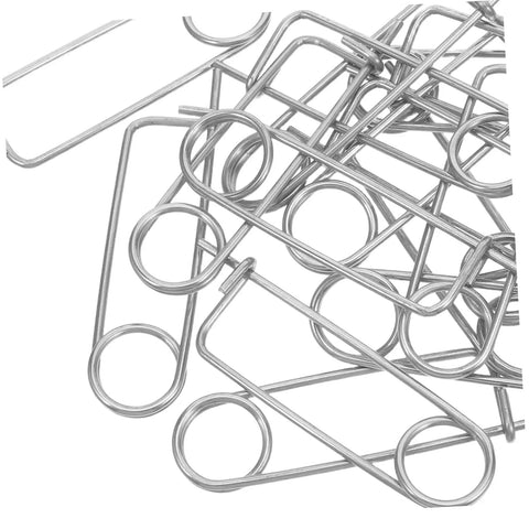 20pcs Stainless Steel Brooch Shape Cotter Pins Quick Lock Spring Safety Fasteners shown from above, overlaps visible, suitable for secure industrial tasks.