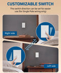Smooth Operating Digital Toggle Dimmer Switch Single Pole Or Three Way Rock Solid Wall Panel showing customizable switch directions for lamps.
