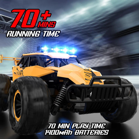 Monster 1 To 12 Scale RC Truck With LED Headlights Rechargeable Battery 33kmh Top Speed Off Road Beast