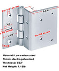 4 Inch Offset Door Hinges Built Tough Five Knuckle Partial Wrap Chest Hinge For 1 Inch Thick Doors 4 Mm Thick Electro Galvanized