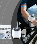 Cyclist wearing Silicone Wrist Bottle With Hand Strap For Ultra Portable Hydration On The Go, Perfect For Running Cycling Yoga And Fitness