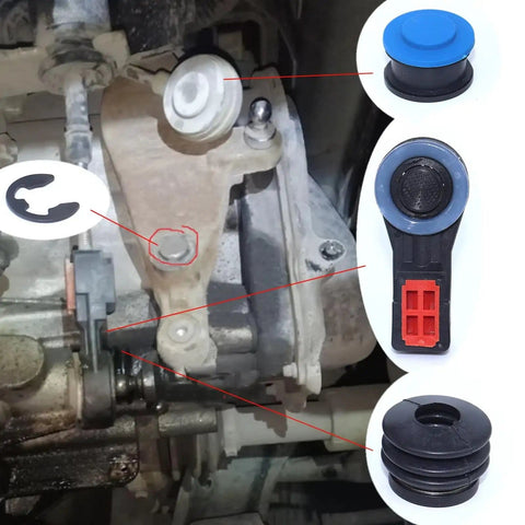 Heavy Duty Transmission Shift Cable Kit For Focus 2005 2006 2007 2008 2009 Manual Gear Shift Cable Linkage End Rod Bushing 98WT7288A2A 1321128 With High Strength Polymer Construction That Withstands Fifty Thousand Plus Shifts components shown