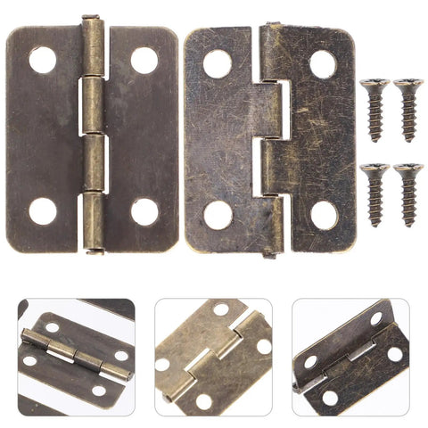20 Piece Small Iron Folding Hinges For Bird Houses And Jewelry Boxes Rust Resistant And Fade Proof Mini Hinges With Matching Screws For DIY Projects Smooth Lid Closure