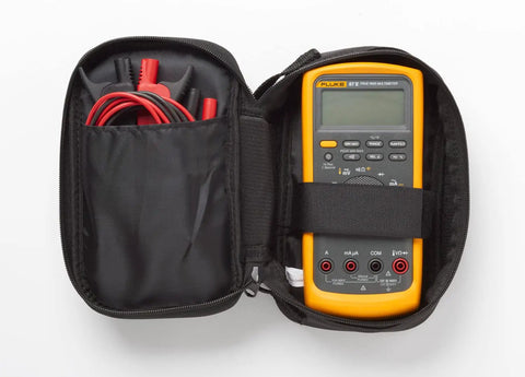 Go-To Polyester Soft Carrying Case for Handheld Electrical Test Tools and Accessories with Velcro tool straps holding a multimeter