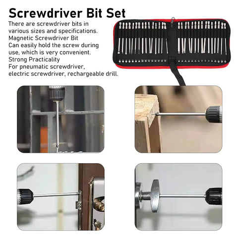 Top Notch 30 Piece Magnetic Screwdriver Bit Set With S2 Steel Plating Star Cross Slot Sizes For Electric Drill And Rechargeable Driver Durable Tool Kit In Storage Box, 30-piece bit set in storage case