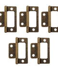 Heavy Duty Iron RV Cabinet Door Hinges Five Pack With Quiet Operation And Vintage Bronze Finish Sturdy Replacement Hinges For Travel Trailer Interior And Furniture Cabinets Smooth Silent Close In Tight Spaces, five bronze hinges