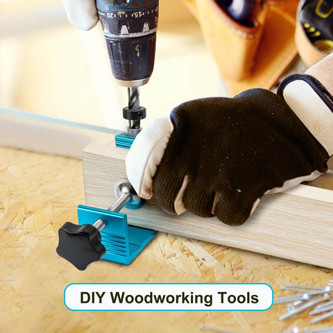 Complete Pocket Hole Jig Kit With Drill Guide for 15 Degree Angled Holes used on wood for DIY woodworking tools demonstration