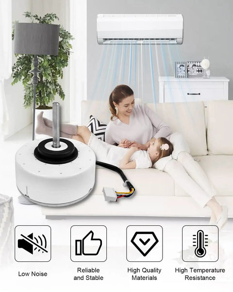 Brushless 280V Fan Motor For Air Conditioning, 20W, 1300RPM, 0.1A in a living room setting with family relaxing