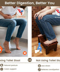 Comparison of toilet posture with and without Squatting Toilet Stool From USA Grown Solid Oak for better digestion on a toilet.