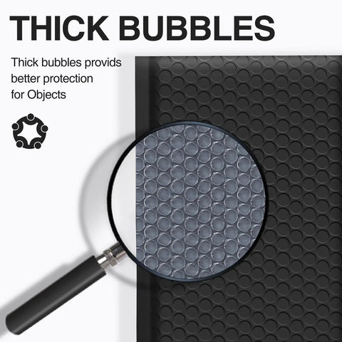 Black Bubble Mailers 4x8 Inch 50 Pack Padded Self Seal Envelopes With 4x7 Inner Size Opaque Waterproof Shipping Bags, close-up thick bubbles