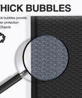 Black Bubble Mailers 5x8.6 Inch Outer Size With 5x7 Inch Inner, 50 Pack Padded Self Seal Envelopes showing thick bubble detail