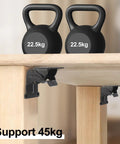 Self Locking Folding Table Hinges 90 Degree Brackets 4 Pack Heavy Duty Black Steel With Nickel Plated Finish installed on table