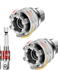 Two Pack Universal Socket Wrench Tool Set, Adjustable 10 To 19mm Universal Socket For Three Eighths Inch Drive Ratchet Or Power Drill, All In One Maintenance Tool For Tackling Damaged, Rounded, And Rusted Fasteners With No Hassle. 3/8 drive two-pack universal socket set, metal grip heads