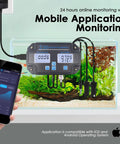 All In One Water Quality Tester 6 In 1 Real Time pH EC TDS Salinity SG And Temperature Monitor on aquarium with mobile app display