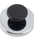 Heavy Duty Ceramic Round Base Magnets With Knobs 95 Lb Pull Each Nickel Plated 3.2 Inch Diameter 1.41 Inch High Chrome Knob 2 Pack