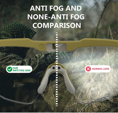 Anti Fog Tactical Shooting Glasses For Men Built Tough Military Grade Ballistic Eye Protection For Range Swat Medical And Dental Use ANSI Z87.1 Plus OSHA Compliant MIL PRF 32432A Tested Durable Frame comparison with normal lens
