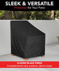 UV Proof Waterproof Outdoor Furniture Cover For 24L x 24W x 36H Black Breathable Dust Proof All Weather Protection For Sofa Table Chair Bar High Chair Coverage Keeps It Covered on outdoor patio.