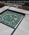 30-Inch Propane Fire Pit with Real Ceramic Tabletop and Glass Rock