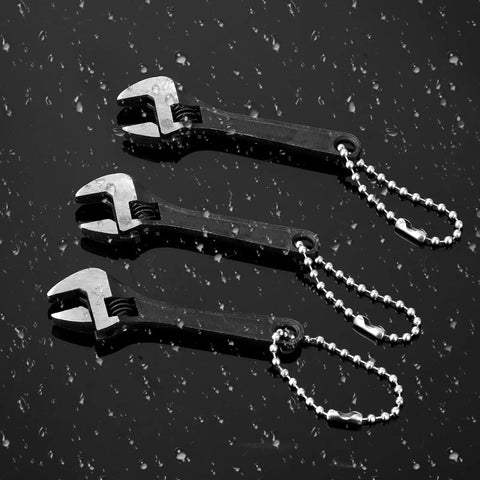 Pocket Size 3 Piece Tiny Adjustable Wrench Set 2.5 Inch Mini Crescent Wrenches with Chain Locking Feature for Quick Repairs