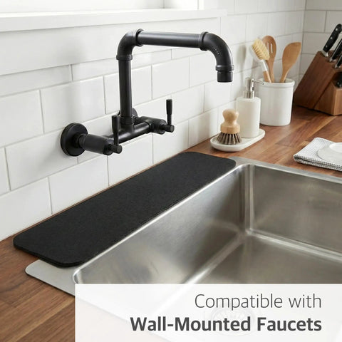 Custom Cut Kitchen Sink Faucet Mat Total Sink Hero Kick Splatter To The Curb With This Thick Absorbent Antisplash Countertop Protector Ditch Messy Towels And Trim Fits Multi Hole Faucets Like A Dream