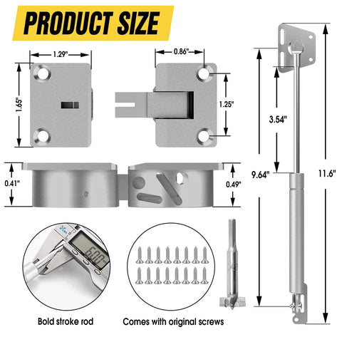 Drop Down Gas Struts Two Pack For Cabinets And Desk Doors 90 Degree Hinge With Quiet Soft Close 100N Gas Springs Silver Finish
