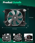 Factory Direct Drop In Ready Engine Radiator And AC Condenser Cooling Fan For Honda Civic 2006 To 2011 1.8L dimensions and details