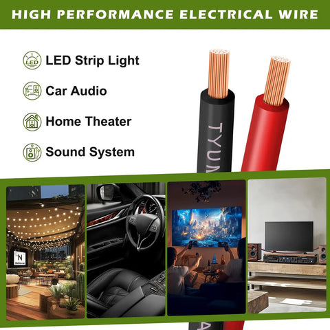 16 Gauge Red And Black Wire 50 Feet 2 Conductor Electrical Cable For LED Strip Lighting 12V 24V DC in various uses