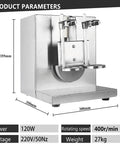 Pro Grade Stainless Steel Electric Milk Tea Shaker Machine With Dual Cup Auto Shake System And Hassle Free Rotation Timer side view