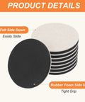 Hella Smooth Five Inch Felt Furniture Sliders Sturdy Eight Piece Round Movers showing felt and rubber foam sides for easy sliding.