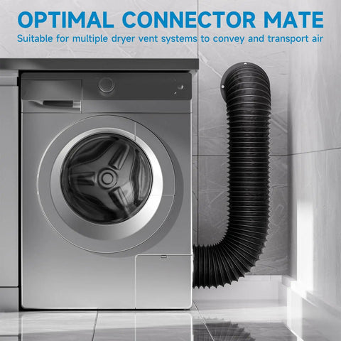 4 Inch Dryer Vent Hose 3 Ft Flexible Exhaust Duct With 2 Hose Clamps connected to washing machine in laundry room