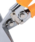 Close-up of Sheet Metal Bender With 6 Inch Jaw, Forged CRV Steel Hand Seamer, showcasing ergonomic TPR handle and labor saving spring.