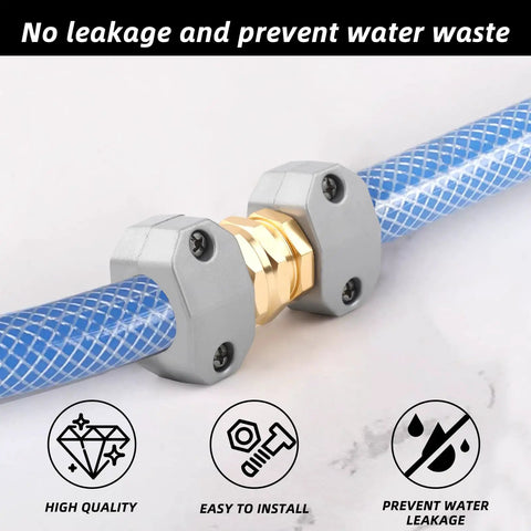 2 Pack Garden Hose Repair Kit With Hose End Mender Set Fits Three Quarter Inch And Five Eighth Inch Connectors installed view
