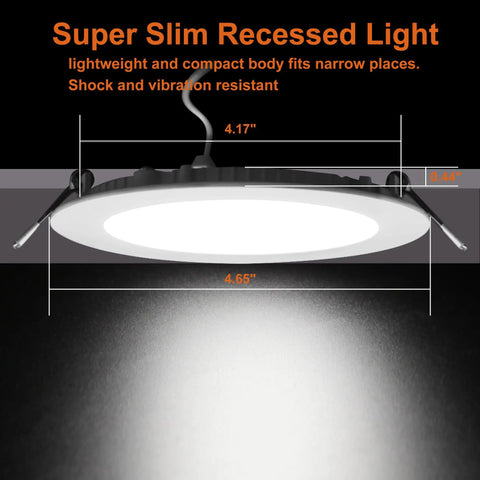 Sturdy 4.65 Inch 12V LED Puck Lights For RV Interior And Van Life Builds, Aluminum Recessed Ceiling Lamps With Switchable 3000K To 5000K Illumination, Smooth Drop In Install For Your Rig