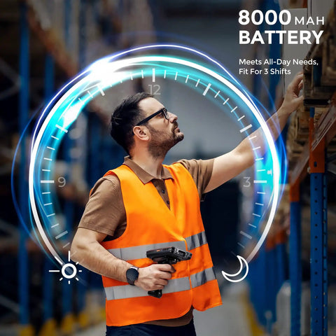 Android 13 Barcode Scanner Handheld Computer With Rugged Build And 5.2 Inch Touchscreen, 1D/2D QR Data Capture, Zebra SE4750 Engine, 8000mAh Battery, Pistol Grip, 4G LTE, WiFi, Bluetooth, Enterprise PDA, US Repair Center, Two Year No Charge Repairs