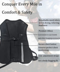 Back view of Hydration Chest Pack Dope For Trail Cycling And Racing Water Bladder Bag Daypack with mesh and zipper details