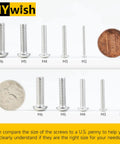 550 Piece M3 Screw Kit With Button Head Hex Socket Screws 304 Stainless Steel Must Have Nuts Flat And Spring Washers In Varied Lengths 6 8 12 14 16 20 25mm For 3D Printer DIY shown next to coins for size comparison.