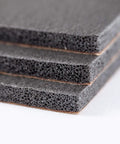 Top Shelf Car Sound Deadener 150 Mil Thick Self Adhesive Closed Cell PE Foam Heat And Cool Liner close-up of stacked sheets.