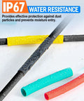 Pro Grade Heat Shrink Tubing Kit With Adhesive Lined Marine Grade Waterproof showcasing water resistance in multiple colors.